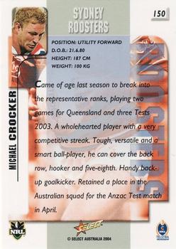 2004 Select Authentic #150 Michael Crocker Back
